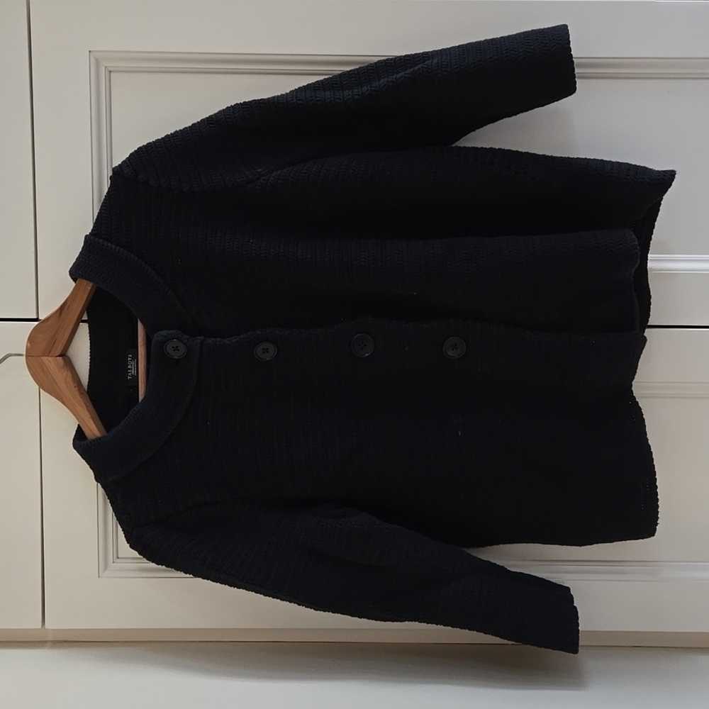 Talbots chunky knit black sweater, size 1xp